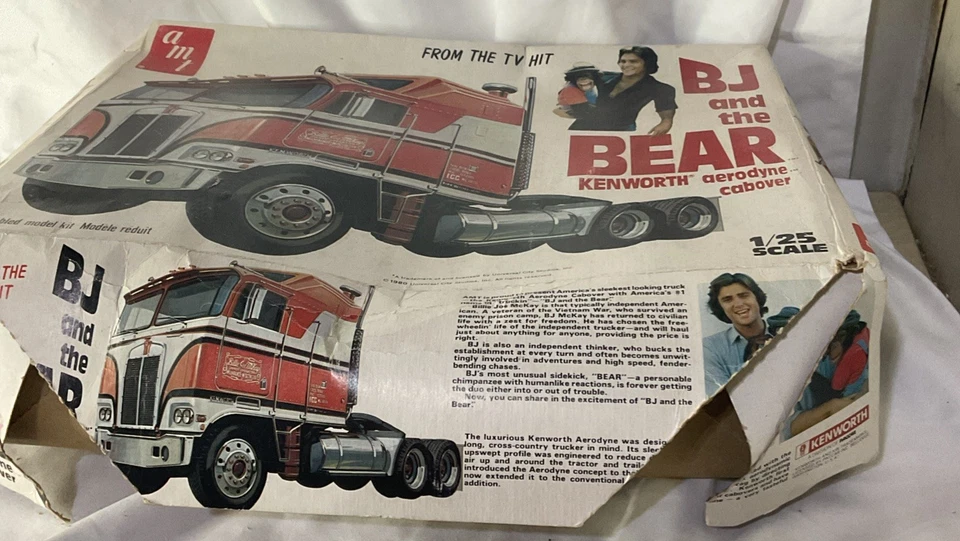 VTG AMT BJ & The Bear Kenworth  Aerodyne Cab Model Semi Truck Kit 1/25 VTG - Image 3 of 4