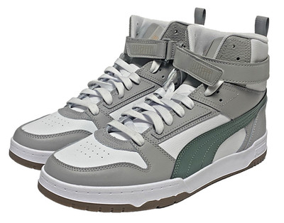 Puma RBD Game Mid Top - Grey/White-Green - 385839 17 - Men s size 11.5