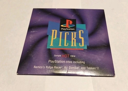 Sony Playstation Picks Demo Disc CD Purple PS1 Ridge Racer, Air Combat, Tekken