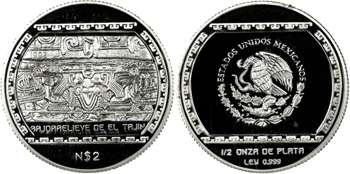 1993, Mexico. Proof Silver 2 Nuevo Pesos Coin. 3,005 pcs. Struck! NGC PF-69 UC!