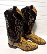 TONY LAMA Python Snake Leather Vintage Cowboy Boots Mens Size 7.5 D Y8026 AS IS