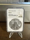 2003 $1 American Silver Eagle NGC MS70 Brown Label