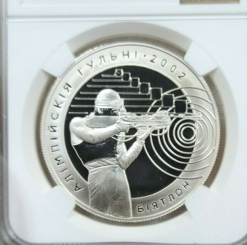 2001 BELARUS SILVER 20 ROUBLES S20R BIATHLON NGC PF 69 ULTRA CAMEO SCARCE COIN - Picture 3 of 4