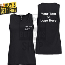 Women's Tank Top Custom Text T-Shirt Personalized Add Your Own Text Front Back