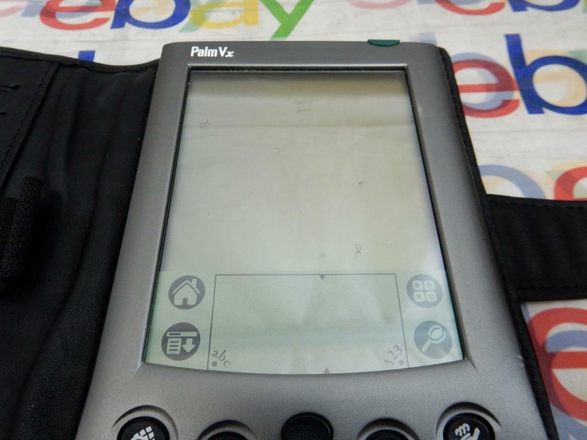 Palm Pilot Palm Vx 5x Personal Assistant Leather Case Dual Metal