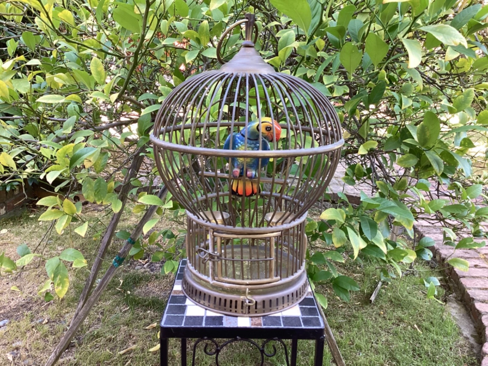 ( 20” h ) Hanging Bird Cage - Decorative Bird Cage - Antique Bird Cage