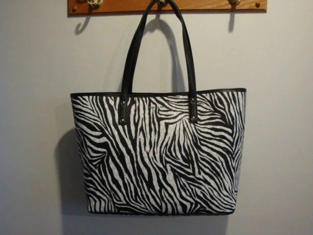 Nuevo con etiquetas Bolso de Mano Michael Kors Zebra Signature Carter Grande Abierto #30T1SZPT3I 
