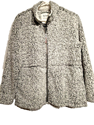 Dylan Los Angeles Womens Sz S Jacket Sherpa Full Zip Fleece Faux Fur Long Sleeve