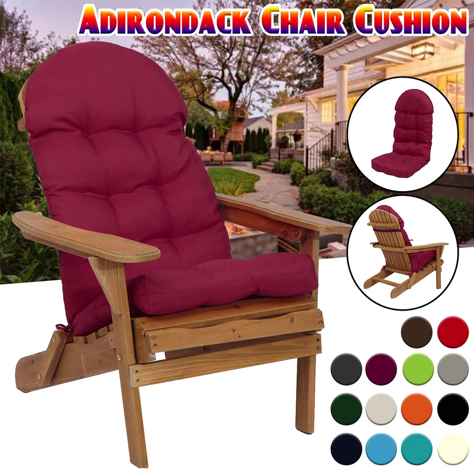 Cojín impermeable para silla Adirondack respaldo alto cojín para silla de patio asiento exterior U Foto 2 de 4
