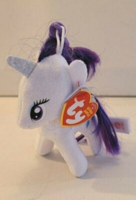Ty Beanie Babies Rarity  Clip 5'' MWMT White with Purple Mane & Tail Plush