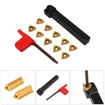 10Pcs 16ER AG60 Threading Insert + SER1212H16 12mm Lathe CNC Cutting-Tool Holder