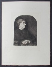 Wilhelm Leibl Bildnis einer alten Frau Radierung 1874 PAN