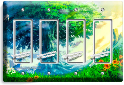 GIANT SEQUOIA TREE OF LIFE ANIME 4 GFCI LIGHT SWITCH WALL PLATE BEDROOM HD DECOR