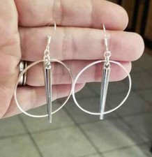 Spike Hoop Earrings, Silver Spike Earrings, Spike Dangle Earrings, Hoop Earrings