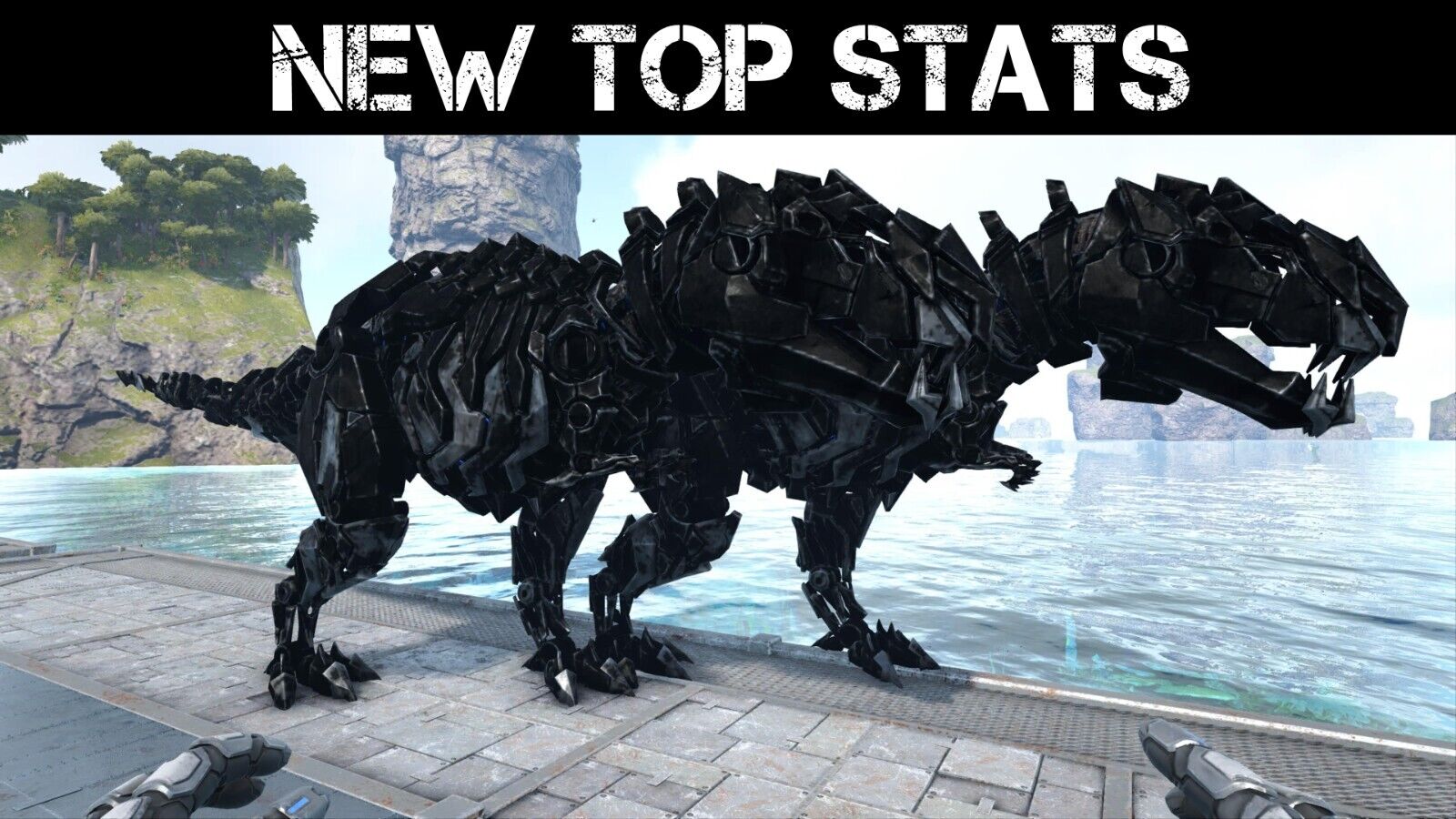 ARK Survival Evolved PS4 PS5 PVE New Top stats Black Deinonychus deino 1278  m