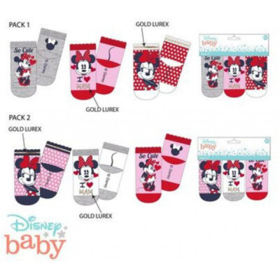 Neu 3 paar Minnie Maus Disney Baby Socken Kinder Strümpfe 0-12 Monate HU0619