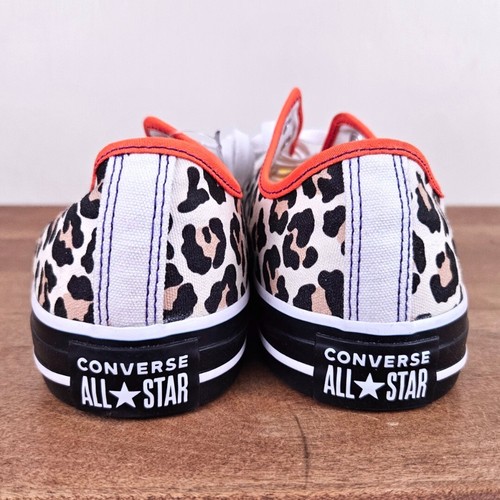 Scarpe da ginnastica Converse All Star basse leopardate/arancione/giallo, M 9,5 W 11, nuove con etichette - Foto 5 di 7
