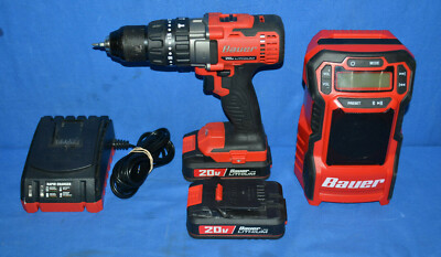 Bauer 1792C-B1 20V Cordless 1/2'' Variable Speed Hammer Drill w/ Radio