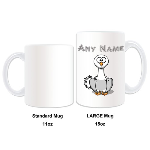 Regalo Personalizado Taza Avestruz Caja de Dinero Taza Nombre Té Café Tontería Pájaro Más Grande - Imagen 17 de 20