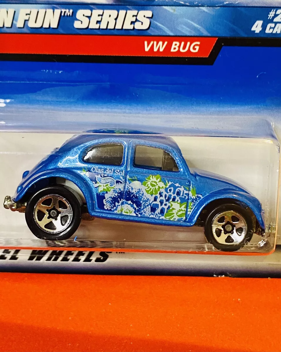 1998 Hot Wheels Surf 'N Fun Series 2/4 VW Bug Blue Volkswagen Beetle #962  NOC