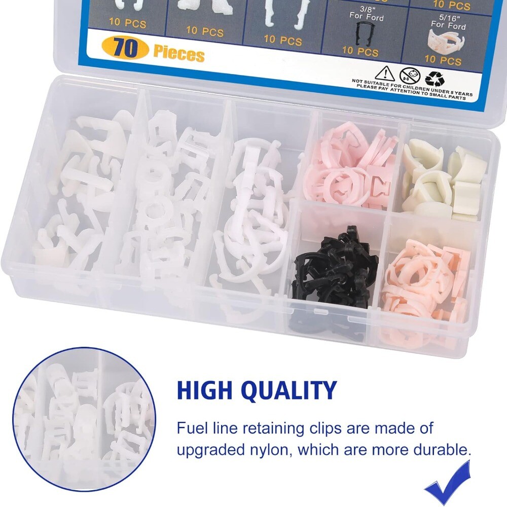 70Pcs Nylon Fuel Line Retaining Clip Assortment Kit Clips For Car eBay