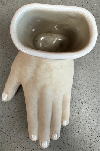 Set Vintage Sculptural Left Hand Ceramic Planters Vases Modern Art Pottery MCM - Picture 7 of 11