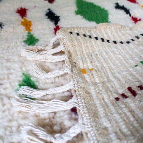 Morrocan Rug Berber Geometric Multicolor Azilal Handmade Moroco Wool Beni Rug - Picture 9 of 10