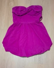 NEW VOOM Joy Han Purple Knit Bubble Hem Mini Dress S