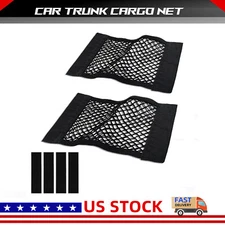 2 Pack with Tape Stickers, Universal Mesh Cargo Net for Car Trunk Storage