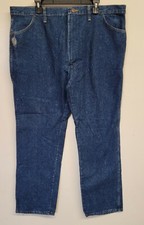 VTG Mens Rustler Wrangler Denim Jeans Boot Cut USA MADE Sz-42x32 FREE SHIPPING