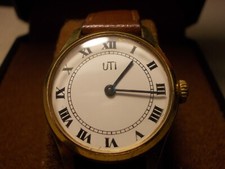 Montre femme mécanique plaqué or 17 rubis UTI watch Uhr