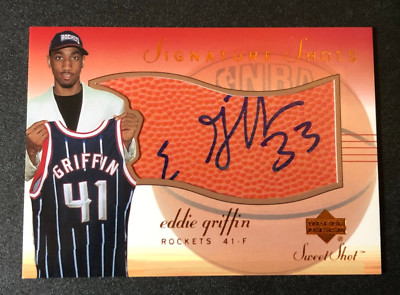 2001-02 UD Sweet Shots EDDIE GRIFFIN Signature RC Auto ROCKETS   Seton Hall   