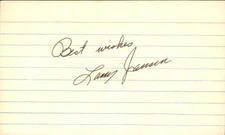 Larry Jansen New York Giants d.2009 Signed/Autographed 3x5 Index Card 162497