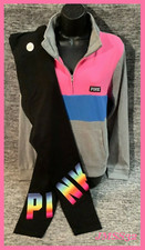 Victoria's Secret Pink Pullover  Leggings Set Flawless Pink Blue Black Ombre L