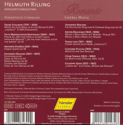 HELMUTH RILLING ROMANTIC CHORAL MUSIC NEW CD 40888846024| eBay