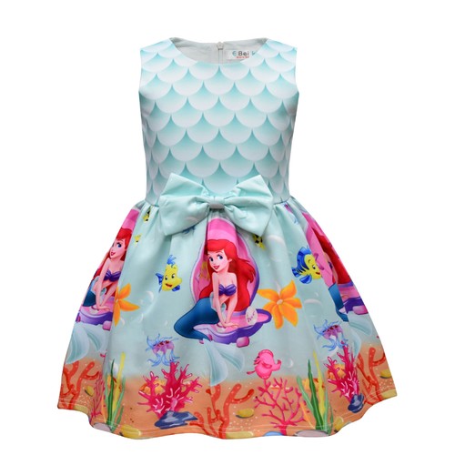 Ariel Prinzessin Kleid ärmelloser Rock Baby Cosplay Blume Schleife Kleid Mode - Bild 12 von 49