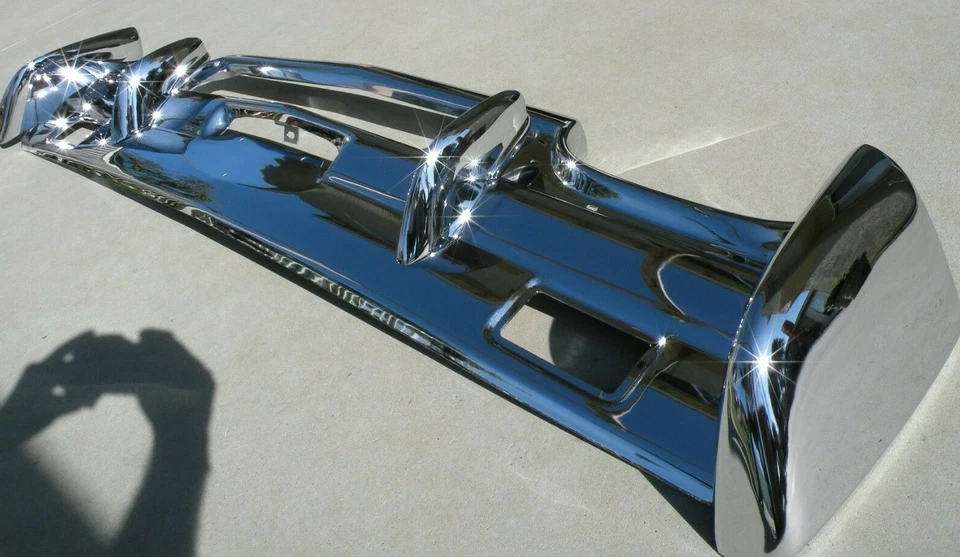 X LLINCOLNCONTINENTAL НОВЫЙ ТРОЙНОЙ ХРОМИРОВАННЫЙ ПЕРЕДНИЙ БАМПЕР 1961 61 OEM - Изображение 4 из 4