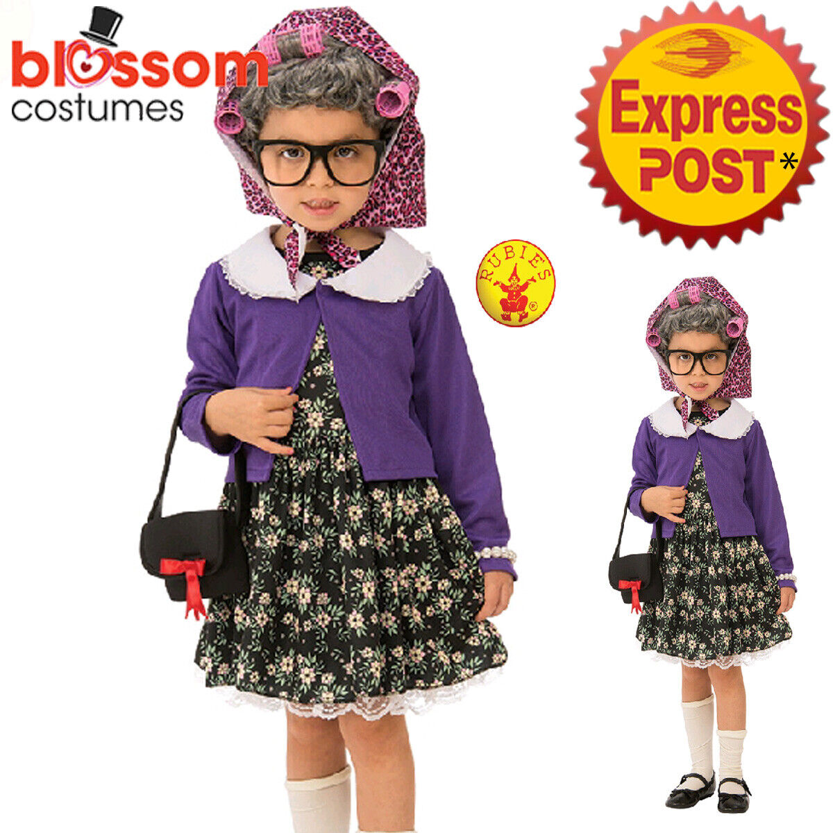Kids Little Old Lady Costume for Toddlers Kids Little Old Lady Costume for Toddlers