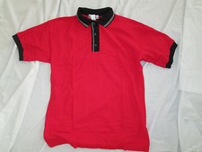 Mens shirt polo red black small medium CINTAS cotton blend short sleeve NEW