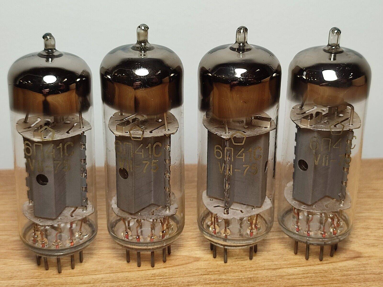 4x 6P41S (6П41С 7868) Soviet Output Beam Tetrode Tubes New NOS MATCHED DATE