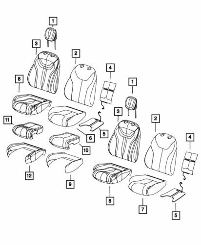 Cubierta de cojín de asiento delantero para Dodge Dart 2013 (N/P 5LP12HL1AA)