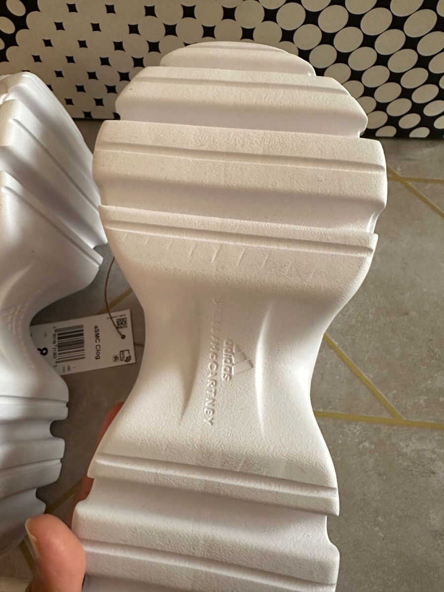 Adidas X Stella McCartney Clog Platform Shoes Triple White