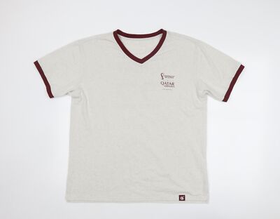 FIFA Herren T-Shirt beige Polyestermischung Größe M - Qatar Airways Fifa World Cup 2
