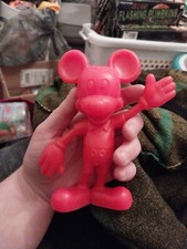 Vintage Marx Walt Disney Red Hard Plastic Mickey Mouse Figurine 6"