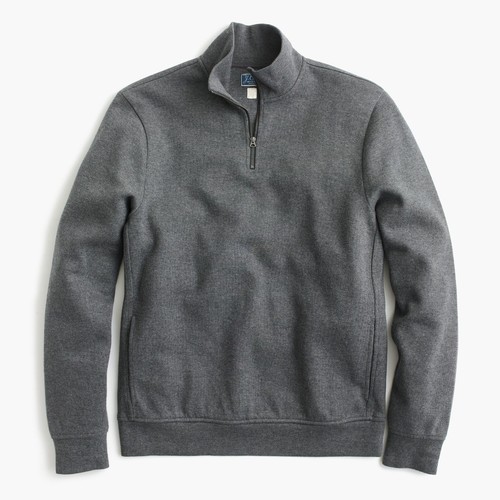 J.Crew French Rib Half-Zip Pullover Sweatshirt | M | Pewter | 98 $
