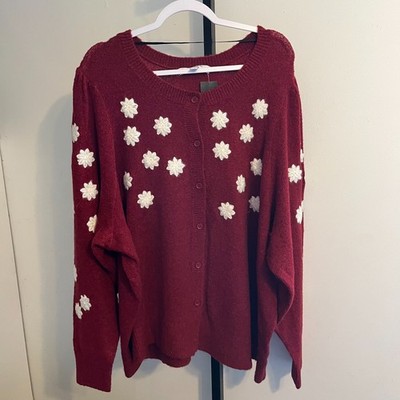 NWT Belle Isle by Torrid Red And White Star Cardigan Size 4xl