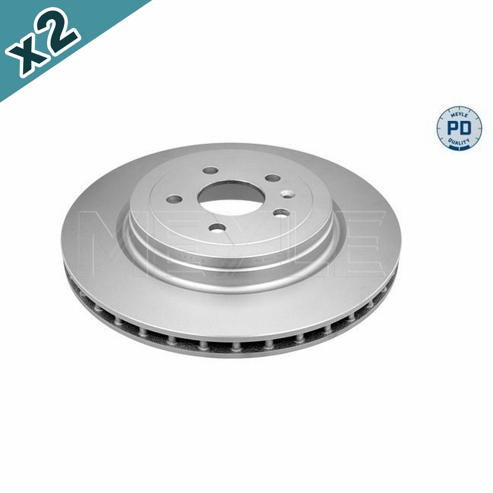 2x MEYLE Brake Disc Rear Vented 365mm Outer ⌀ 66.3mm Height Fits Tesla Model S
