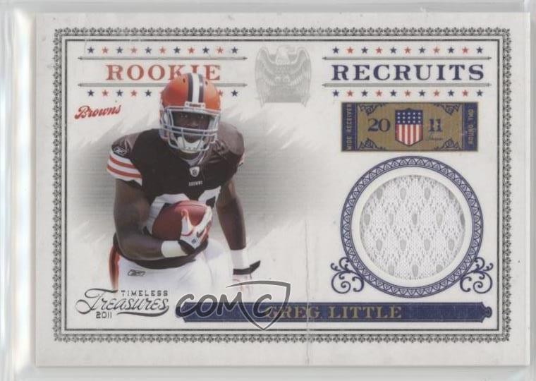 2011 Panini Timeless Treasures Rookie Recruits Materials /250 Greg Little RC 0s5