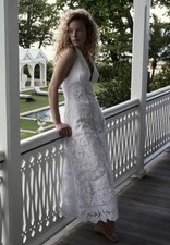 Doen Mariza Dress White - Size Small - White Lace Halter Dress