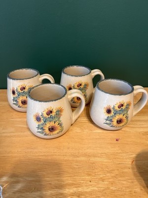 4 Home & Garden Party Stoneware Collection, Sunflower Coffee mug 16oz  2004